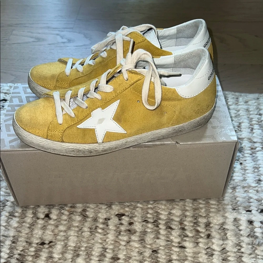 Golden Goose Yellow Sneakers sz 7 / 37 - Picture 5 of 8
